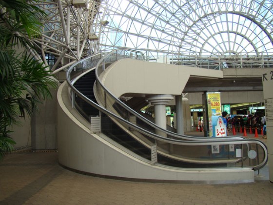 Spiral escalator.